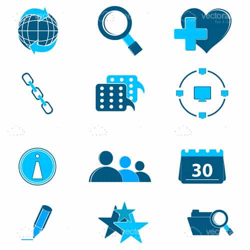 Blue Web Elements Icon Pack